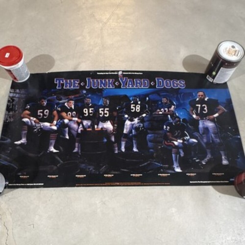 Chicago Bears The Junk Yard Dogs Vintage NFL Poster Ron Rivera Hartenstine